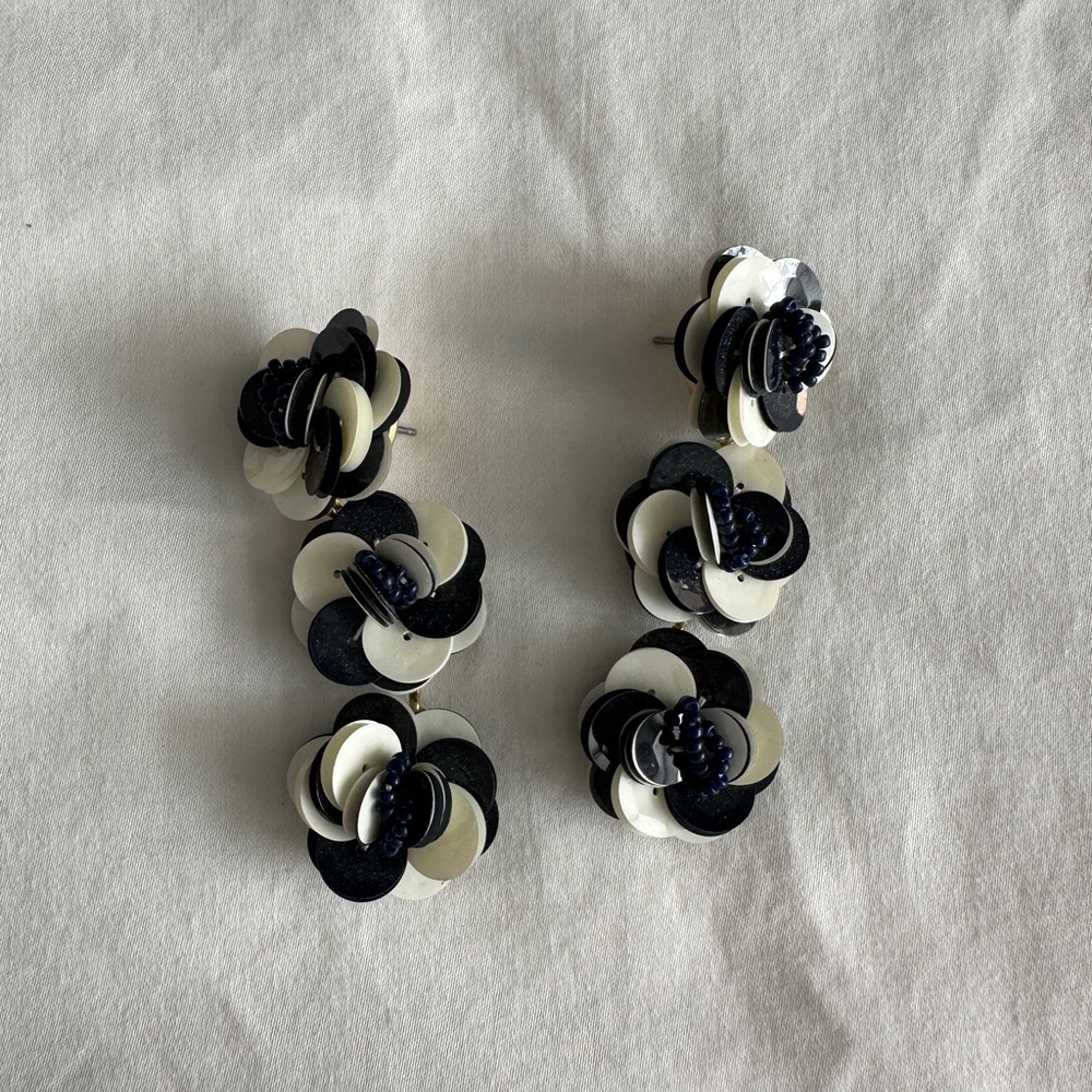 JCrew sequin floral earrings